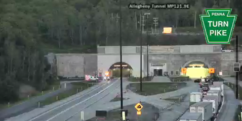 allegheny tunnel fire Photo of Allegheny Tunnel fire traffic backupp