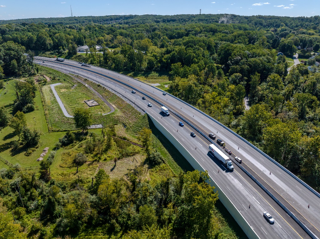 Highway Drone shot Tredyffrin Township