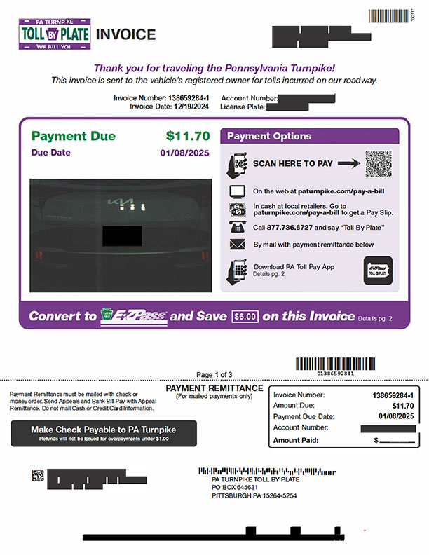 Toll By Plate | PA Turnpike