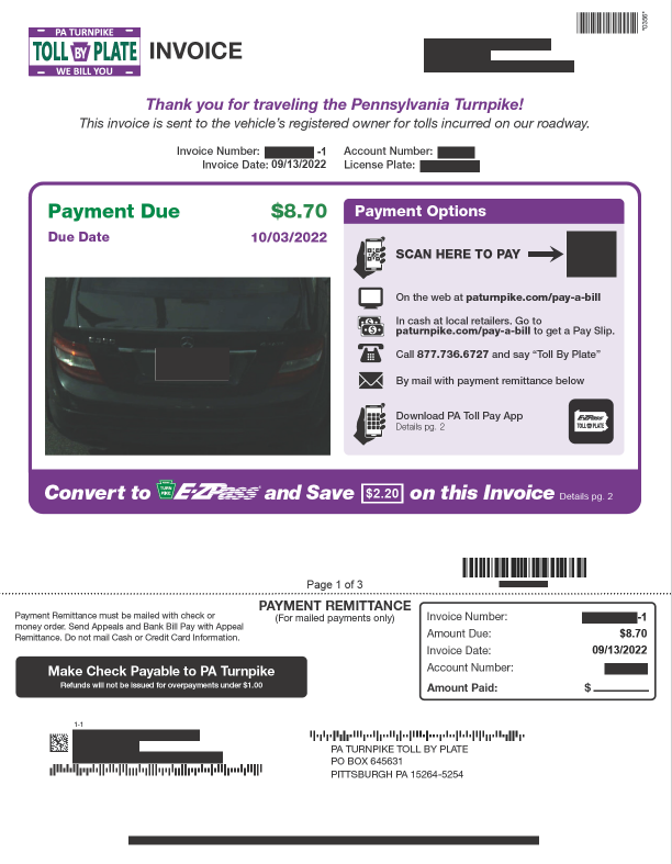 VIA-T (electronic toll payment) card for companies