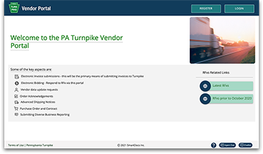 Screenshot of the Vendor Portal
