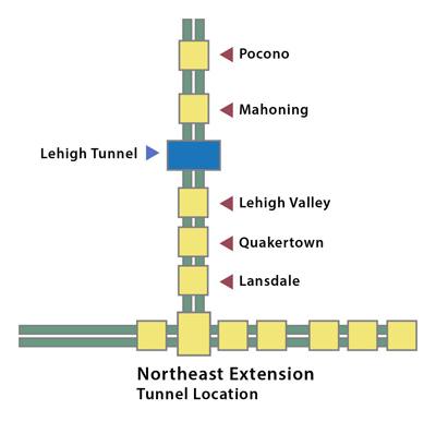 Northeast Extension tunnel location