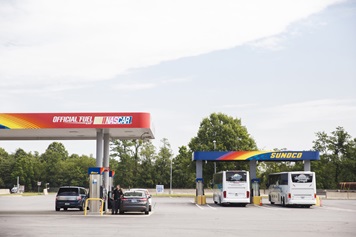 Gas pumps at PA Turnpike service plaza