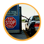 Stop pay toll sign at Toll Point