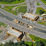 Ariel view of PA Turnpike bridges