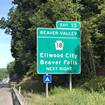 Beaver Valley exit sign