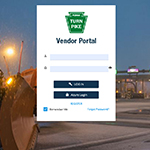 PA Turnpike Vendor Portal log in screen