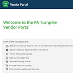 Vendor Portal webpage