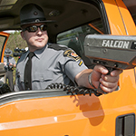 Police officer with radar gun