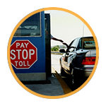 Stop pay toll sign at a Toll Point