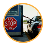 Stop Pay Toll sign at a Toll Point
