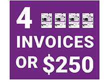 4 Invoices or $250