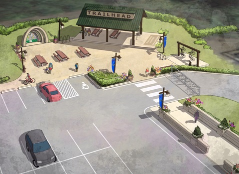 Rendering of the trailhead