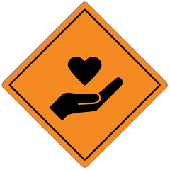 Roadwork Sign with Care Icon