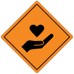 hospital-icon.tmb-medium Roadwork Sign with Care Icon