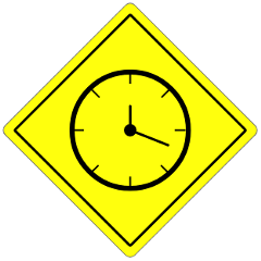 Roadwork Sign with Clock Icon