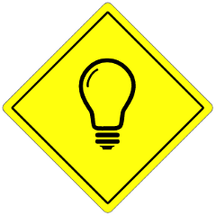 Roadwork Sign with Light Bulb Icon