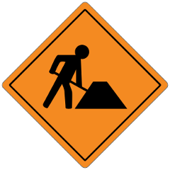 Roadwork Sign with Roadworker Icon