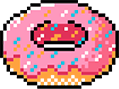Pixelated Donut Graphic