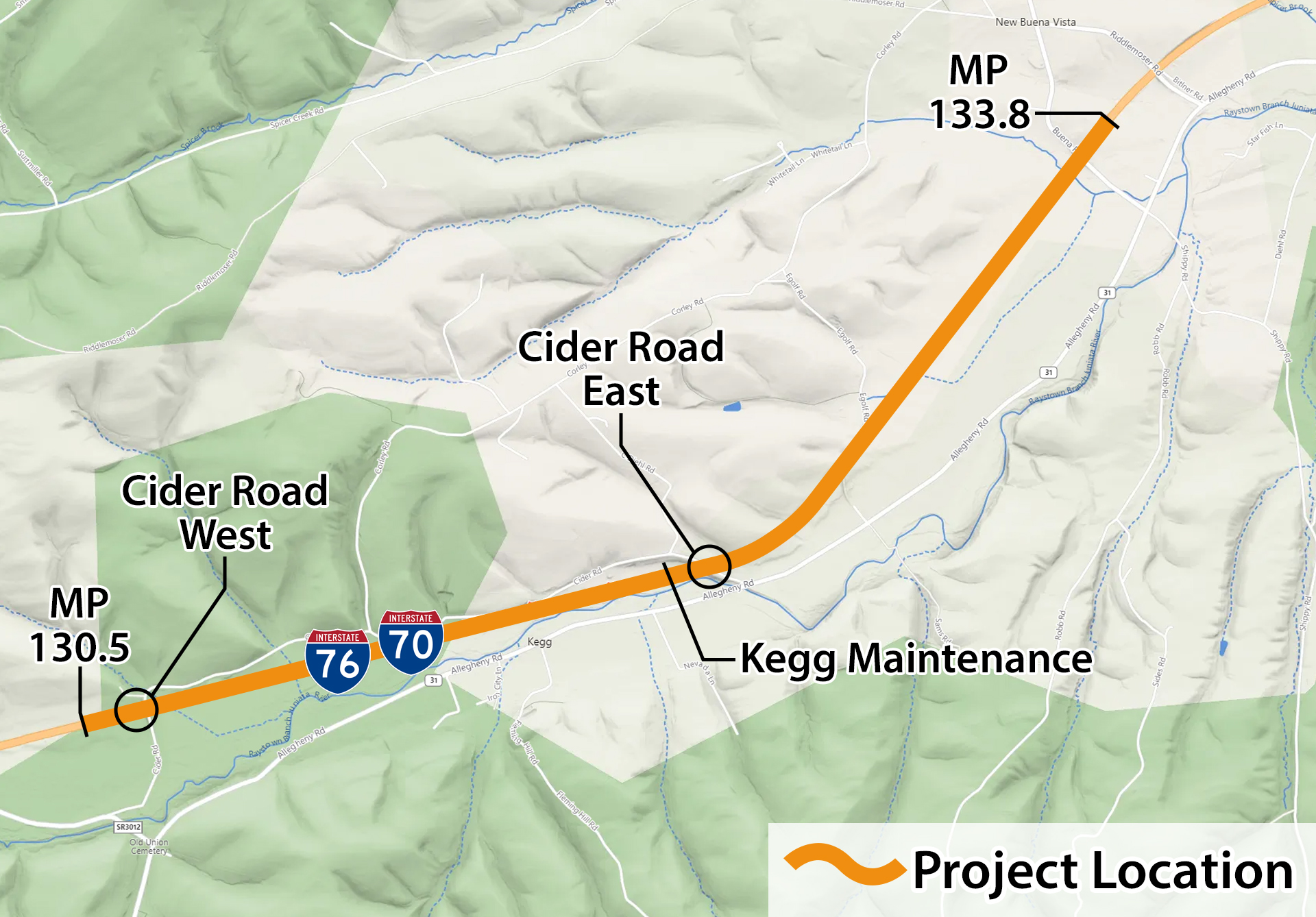 Project Map Milepost 131- 134 - Image