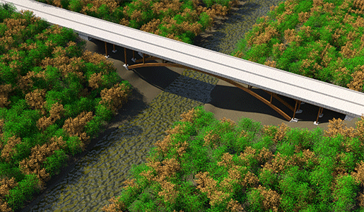 Hawk Falls Bridge Rendering 3D