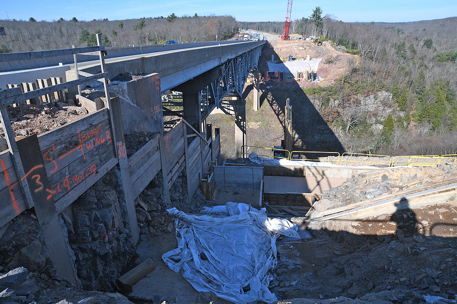 Hawk Falls bridge construction