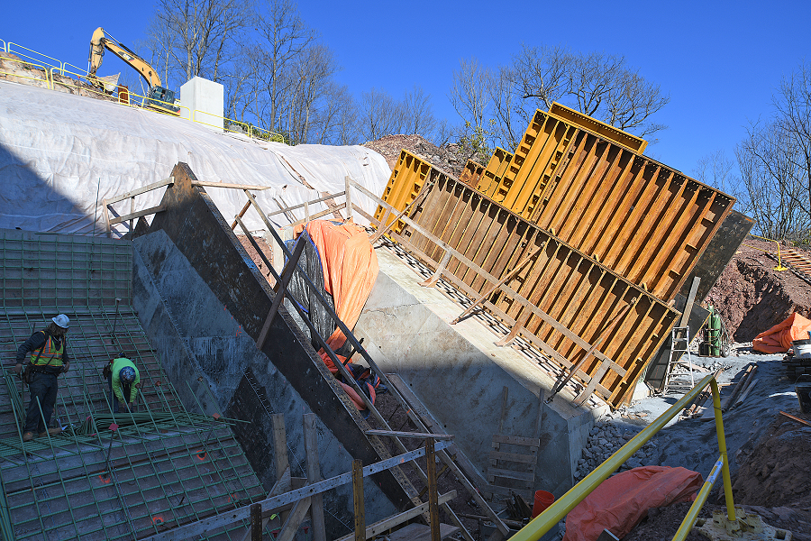 Hawk Falls bridge construction