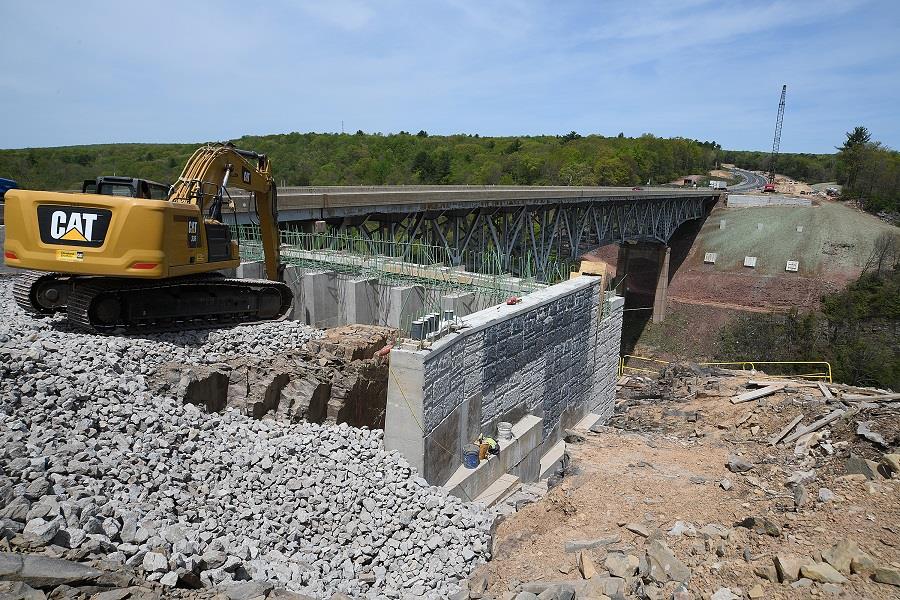 Long view of bridge construction