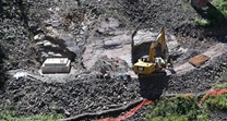 Hawk Falls Bridge foundation construction