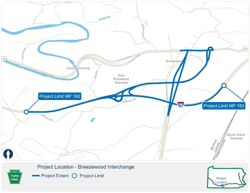 Breezewood Interchange Map 2025