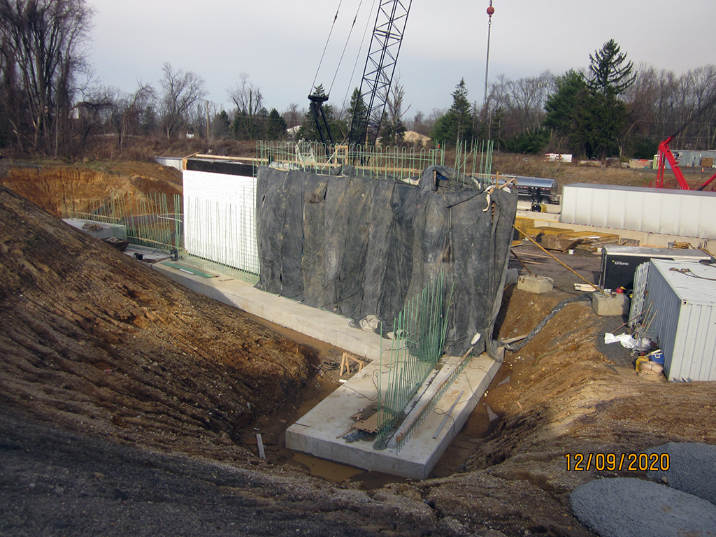 Forming/pouring of south abutment wall (Sep 2020/Feb 2021)