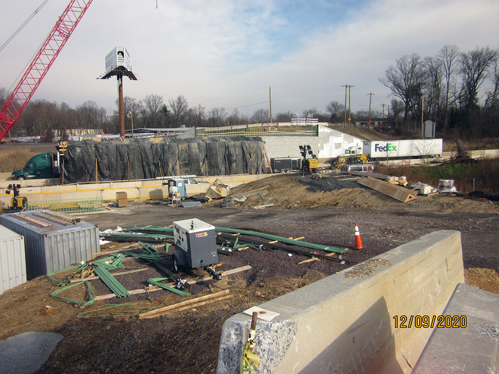 Pouring/curing of north abutment wall (Sep 2020/Feb 2021)