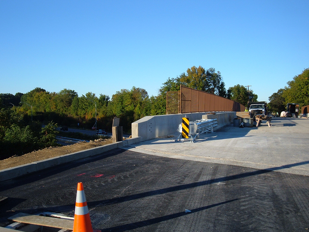 Installation of Ford Road Bridge approach guide rail and attenuators (Sept 2013)
