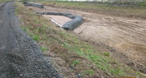 Installation of gabion baskets and concrete pavers in Basin 2 forebay (Sep 2020/Feb 2021)