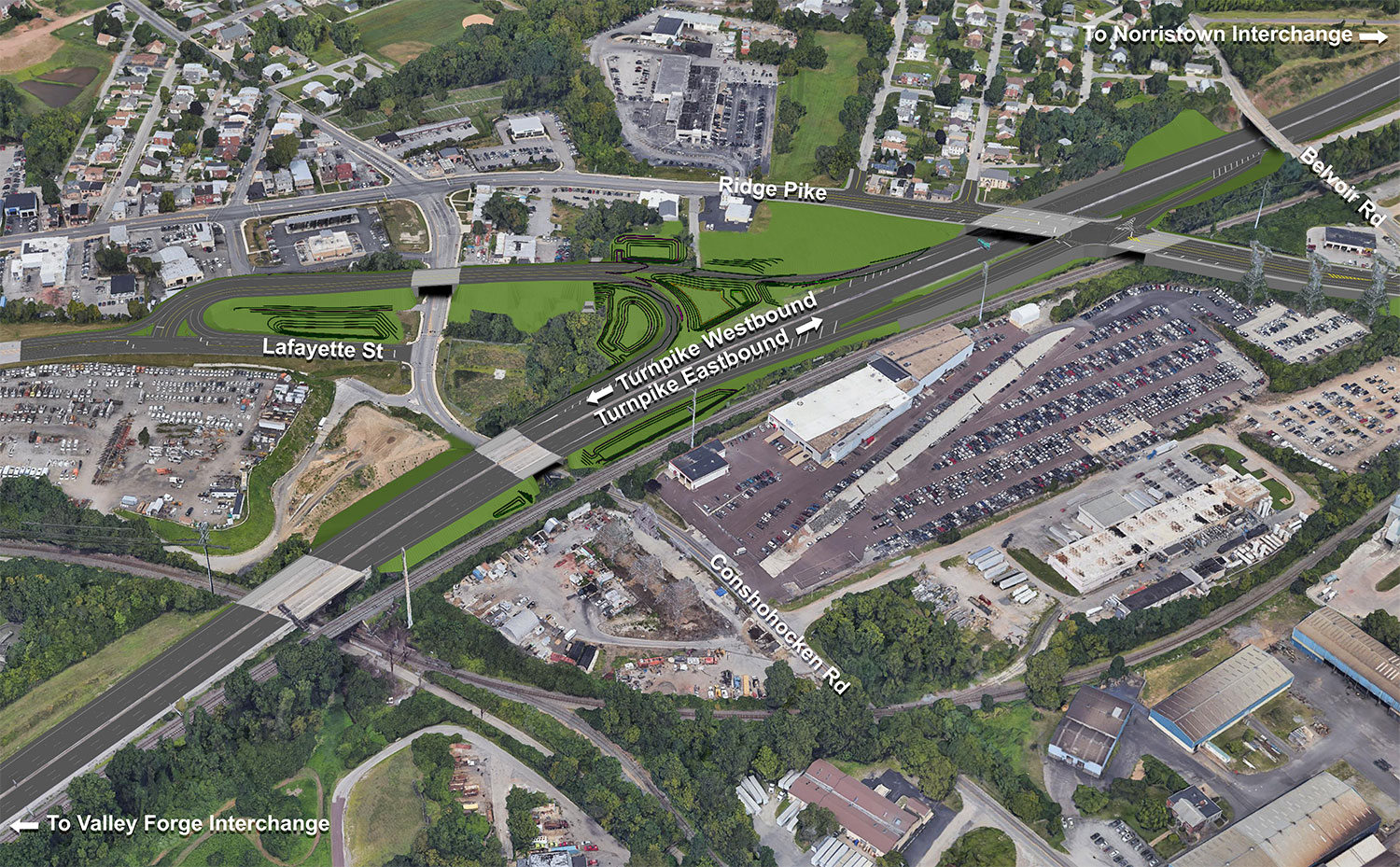 Google Earth View of Lafayette Street Interchange Project