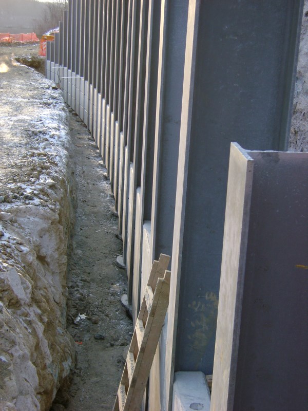 February 2014 - Setting Panels for Retaining Wall