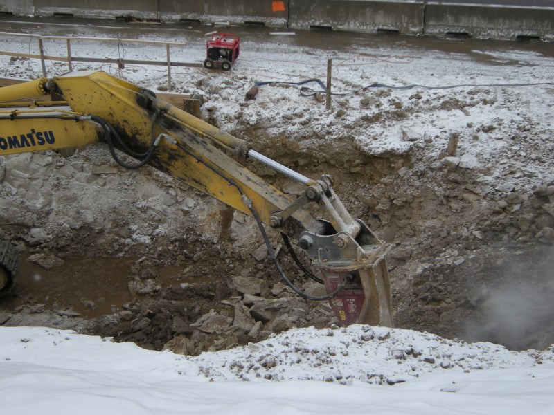 January 2014 - Excavating for Abutment 1 Placement