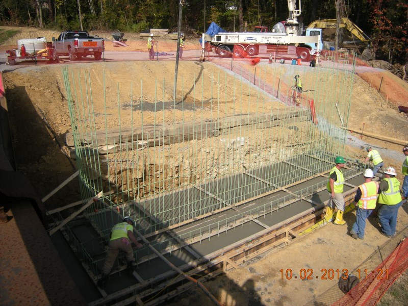 October 2013 - Completed Concrete Placement for Abutment 1 Footing
