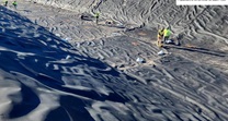 Placing Liner in Basin