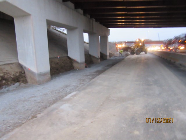 Eastbound Safety Wall Construction Under SR-70 Northbound