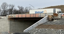 Interchange bridge construction