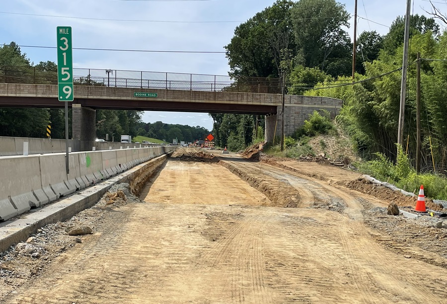 Westbound excavation