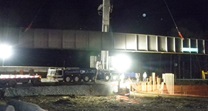 Removal of overhead beams from the Valley Hill Road Bridge. April 2013.
