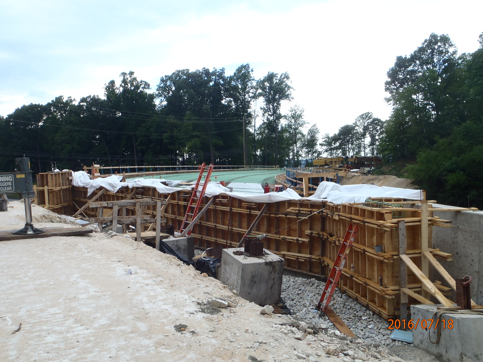 Construction of the New Yellow Springs Road Bridge. June/July 2016.