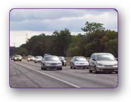 Cars on roadway