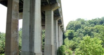 View of existing bridge substructure
