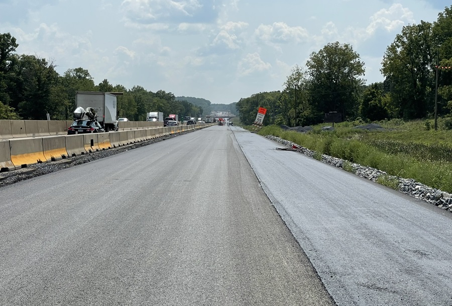 Southbound paving