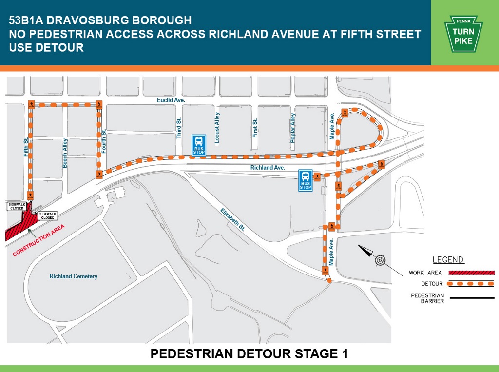 53B1A Pedestrian Detour Map-Stage 1