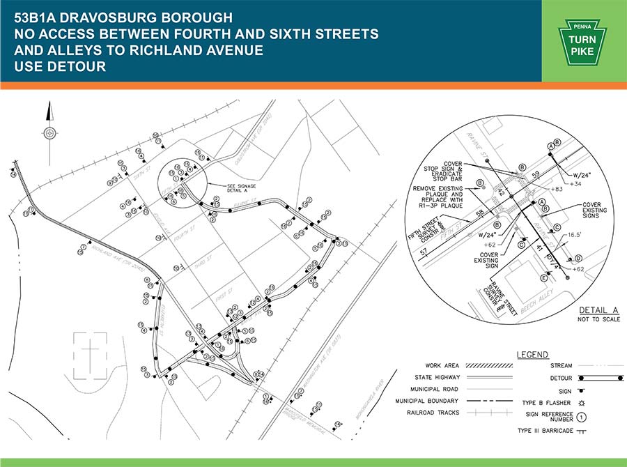 53B1A Vehichle Detour Map