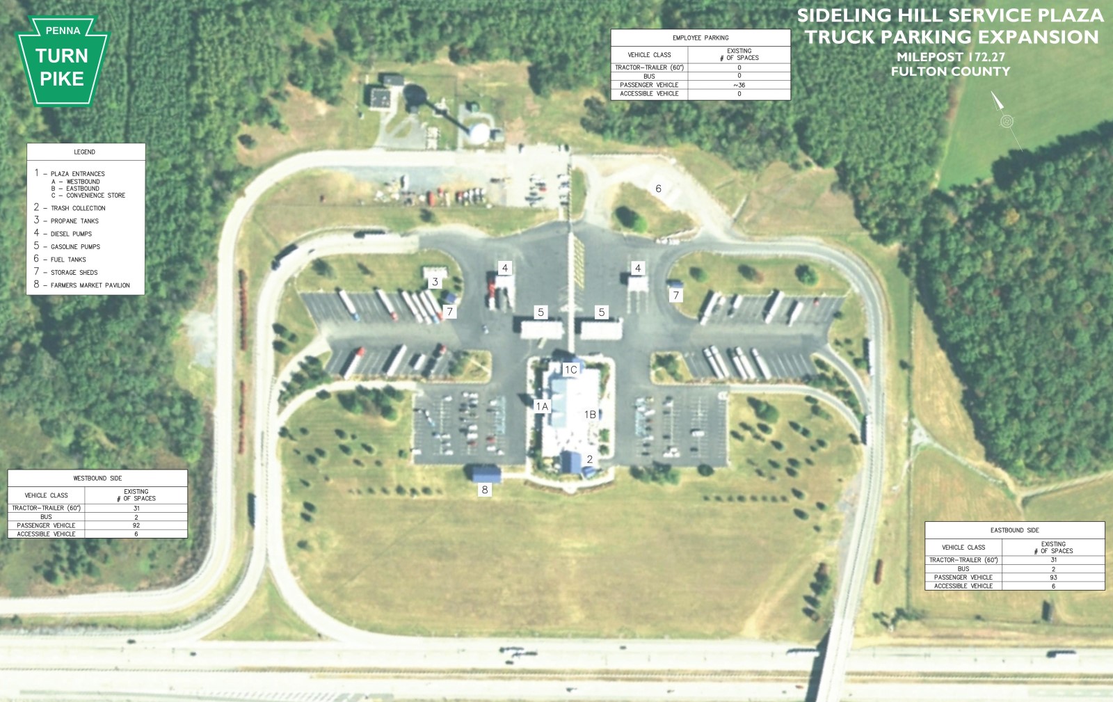 Sideling Hill Truck Parking Expansion - Existing Site Plan-1600px truck parking existing plan